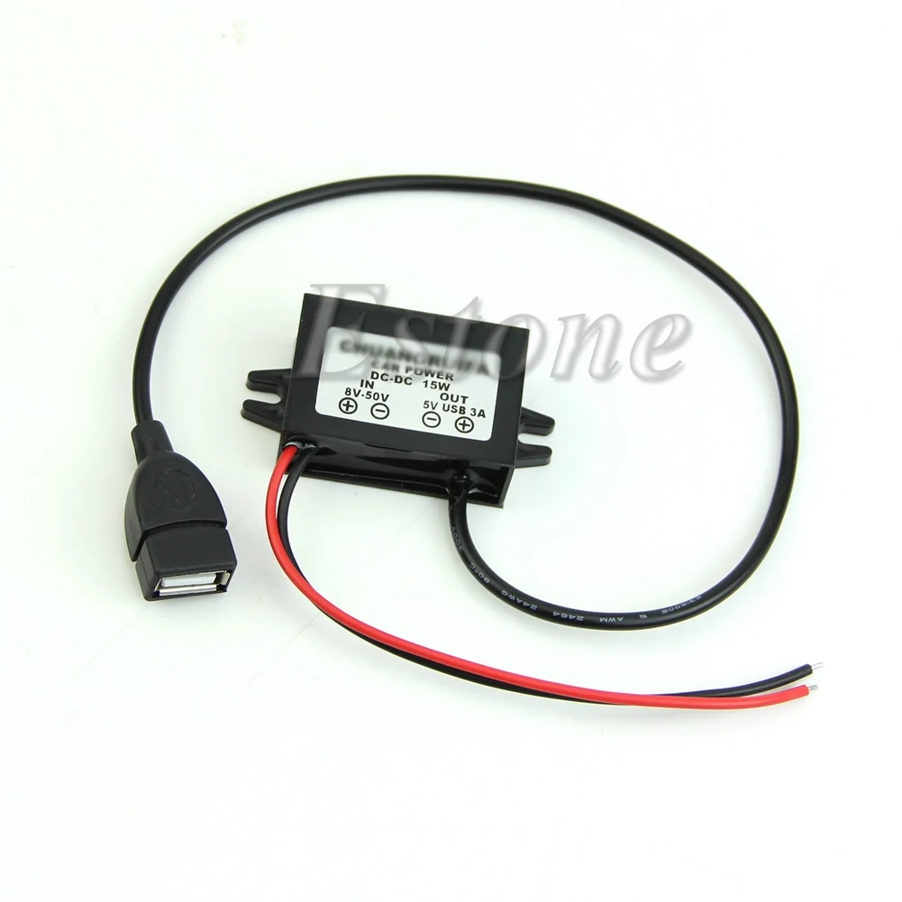 DC преобразователь модуль 12 В/8-50 в к DC5V 3A 15 Вт USB выходной адаптер питания Прямая поставка