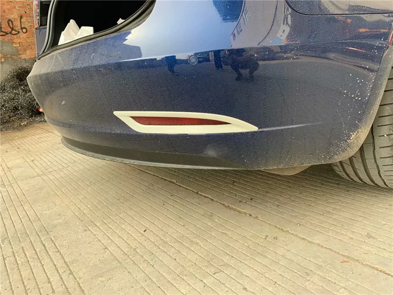 Для Tesla модель 3 1 пара ABS автомобильное заднее крыло противотуманная фара Крышка лампы отделка задний багажник Противотуманные фары рамка крышка украшения