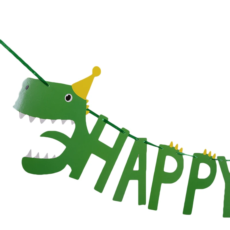 happy birthday dinosaur theme paper banner hanging bunting party Xmas diy decor