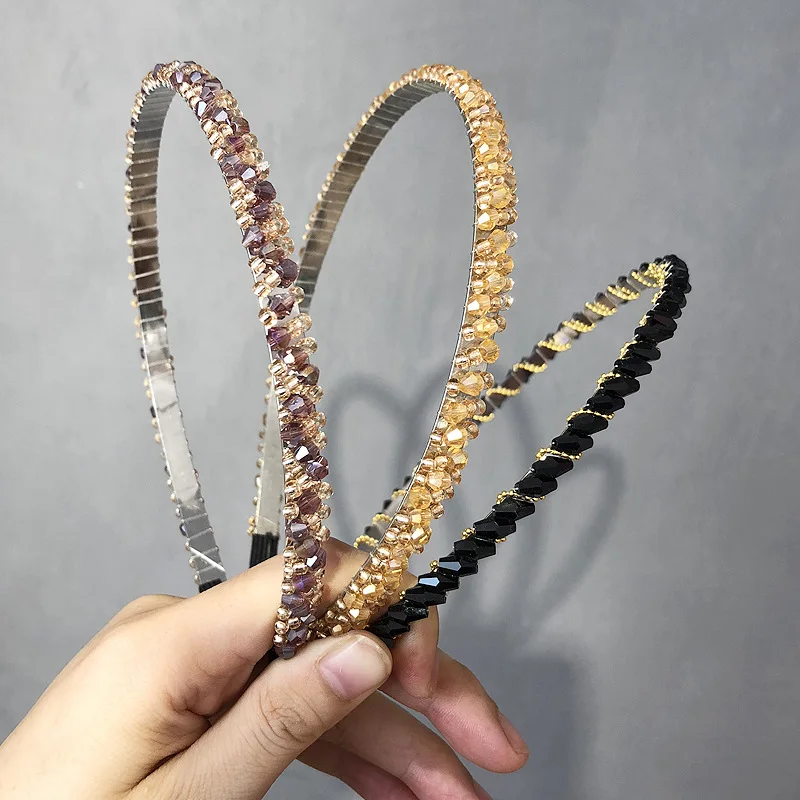 100 шт./лот DIY Мульти простой дрель тонкий ободок хрустальные бусины ручной работы повязка для волос Инструменты для укладки аксессуар HA907