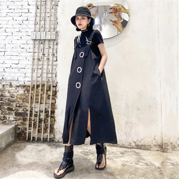 

2020 New Spring Summer Yamamoto Strap Dress Original Design Fashion Suspender Dress Split Ladies Dress Sequined Jupe à bretelles