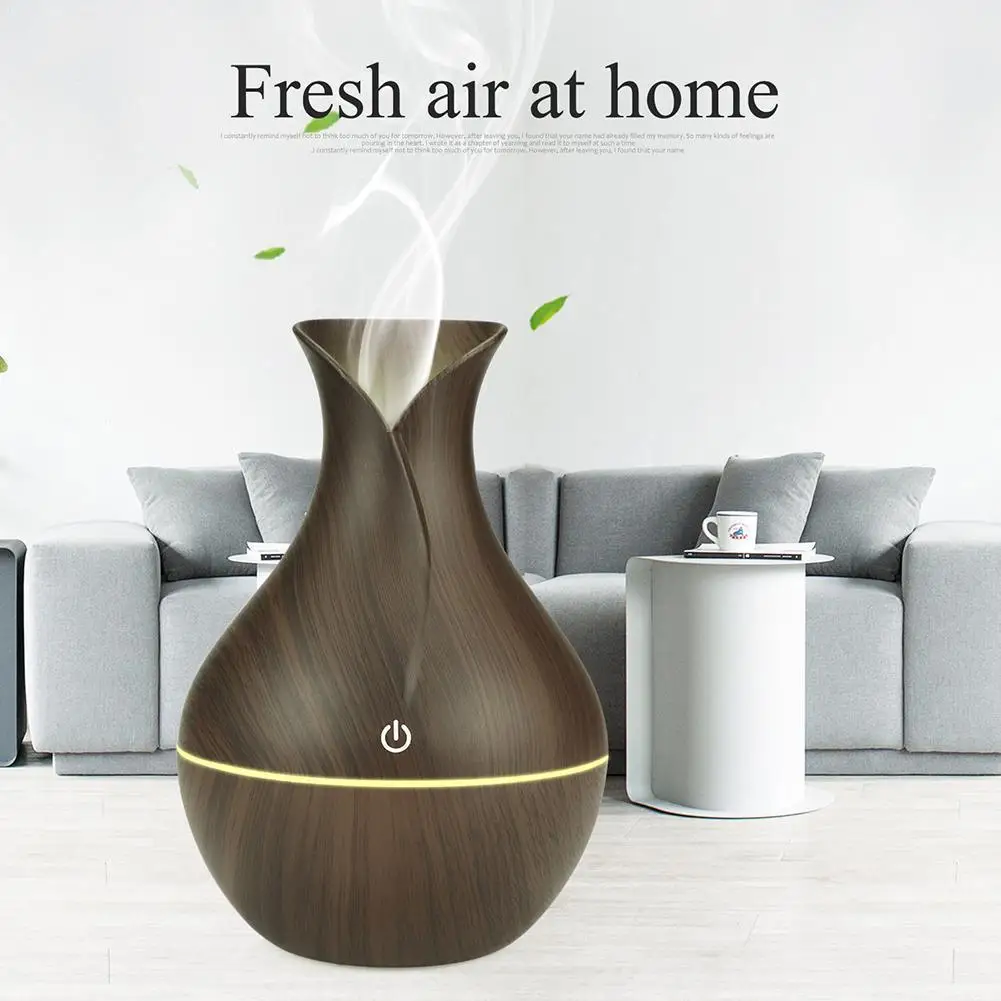 

Aroma Air Humidifier Wood Grain With LED Lights Essential Rechargeable Purifier Maker USB Diffuser Aromatherapy Mist Oil Co S0Z6