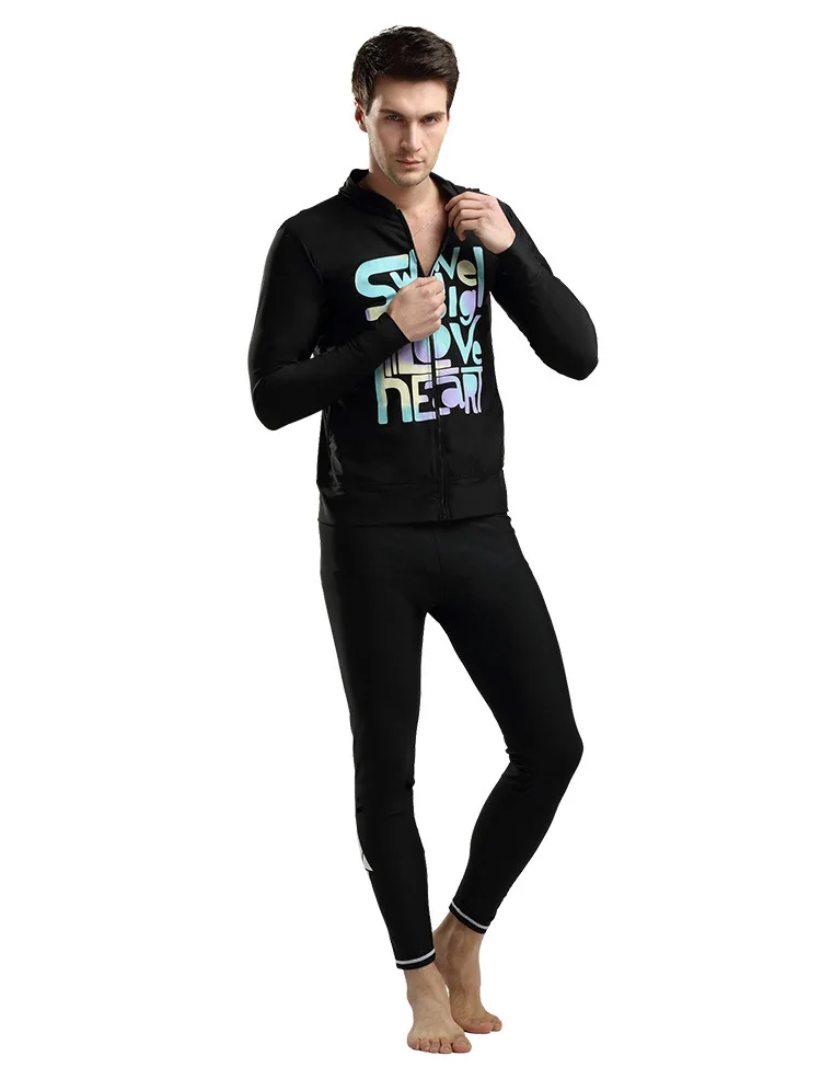 Zipper Pullover Thin Surfing Outdoor Sports Diving Swimming Sun-resistant Men Split Type Tops Surfing Suit