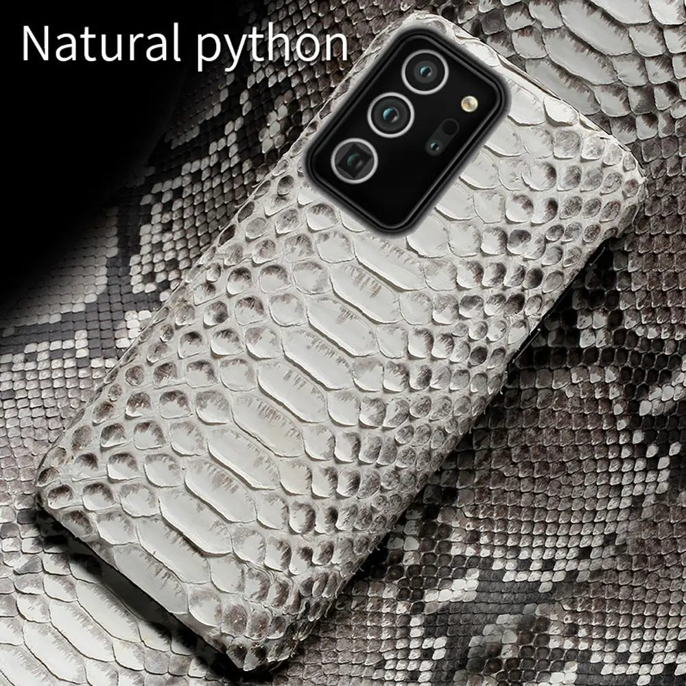 Luxury Genuine Python Leather Phone Case For Samsung Galaxy Note 20 Ultra Note 10 9 8 S8 S10 S9 S20 S21 Plus A50 A51 A52 A71 A31