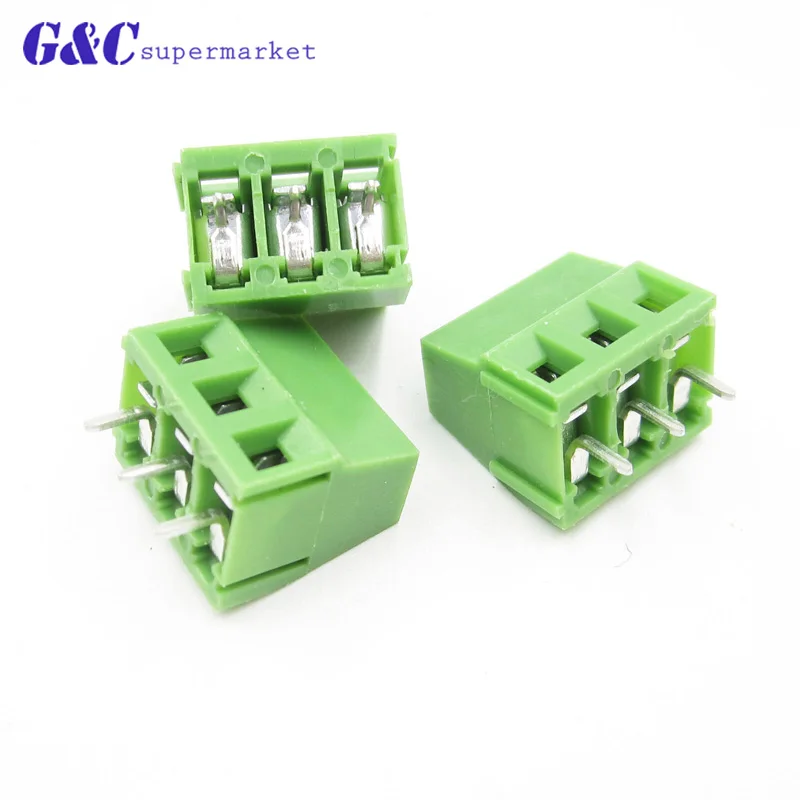 

10pcs KF128 3P 5.0mm can be combined with 300V 10A PCB universal screw terminal block electronic accessories safety guarantee