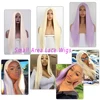 I's a wig Small Area Lace Front Wigs Long Straight Synthetic Blonde Wigs for Women Middle Part Cosplay Purple Wig Fake Hair ► Photo 3/6