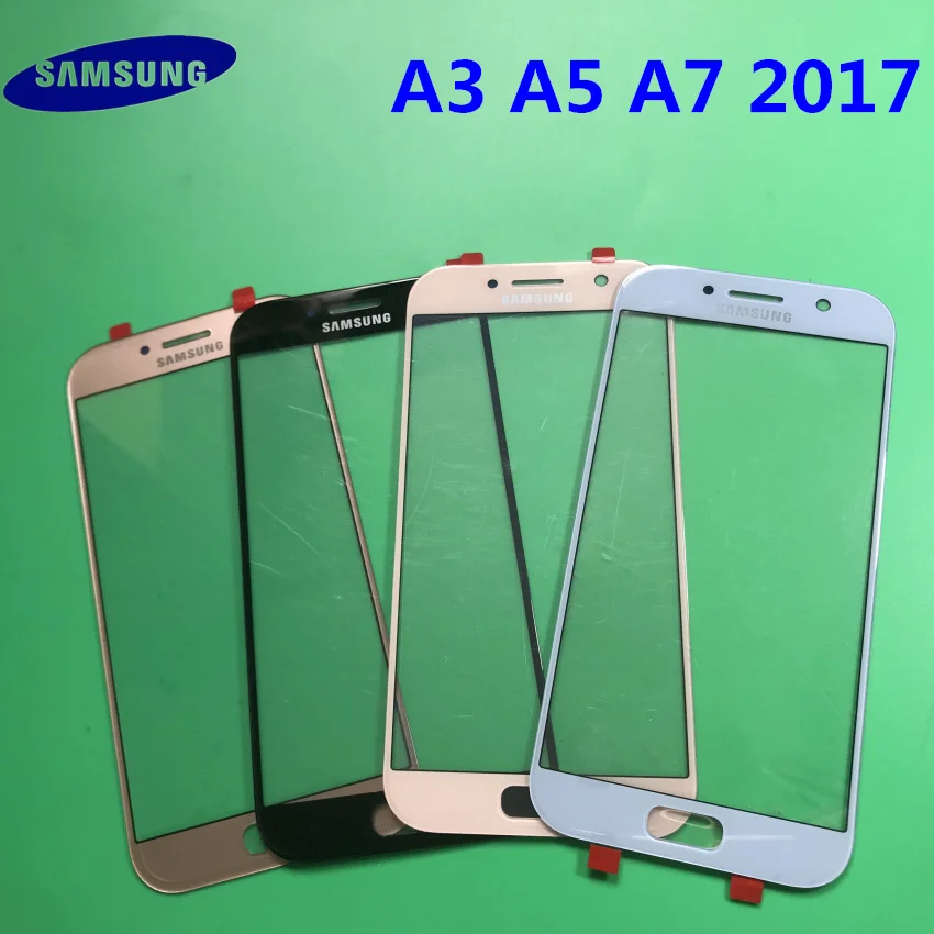 Чехол для задней двери samsung Galaxy A3 A320 A5 A520 A7 A720, задняя крышка, стекло для батареи+ дисплей, сенсорный экран, передняя стеклянная линза