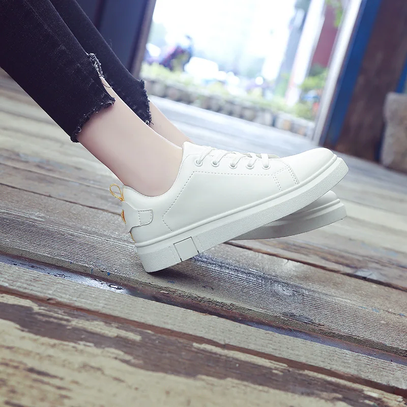 

White Shoes 2018 New Style Summer Korean-style Versatile Canvas Shoes Women Flat Students Breathable Lace-up Leisure Board Shoe