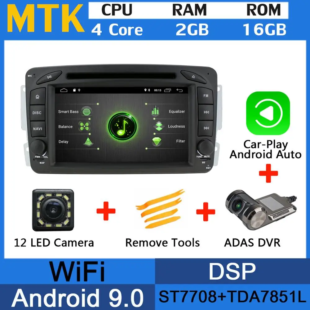 PX6/Восьмиядерный Android 9,0 автомобильный dvd-плеер для Mercedes Benz W209 W203 W168 M ML W163 W463 Viano W639 Vito Vaneo автомобильный Радио 5 USB - Цвет: MTK-Adas-Carplay