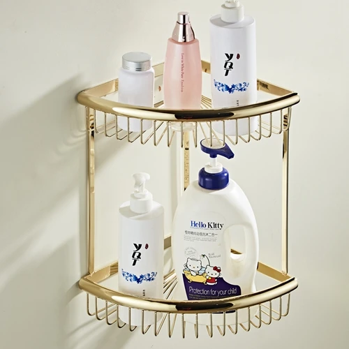 Shelves Vidric Золотая Роскошная Полка для полотенец для ванной комнаты, держатель для туалетной бумаги, крючок для халата, держатель для полотенец, держатель для сушки, корзина для мыла ELG8530 - Цвет: Shelves