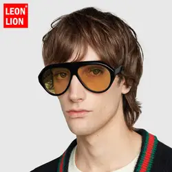 LEONLION 2019 винтажные большие солнцезащитные очки мужские ретро солнцезащитные очки для мужчин овальные дикие Брендовые очки шоппинг уличные