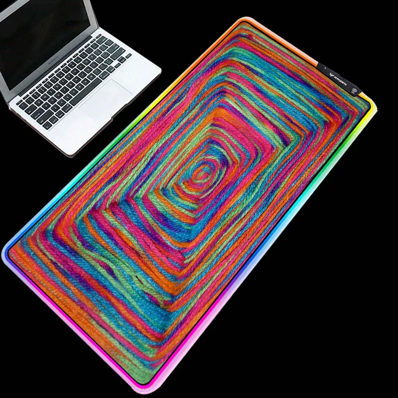 

Mairuige Exquisite colorful pattern USB mouse pad RGB desk pad LED lighting lighting computer essential keyboard pad