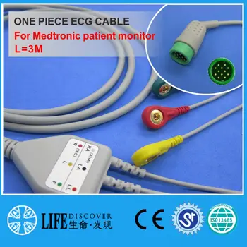 

ECG CABLE with 3 leadwires snap for Medtronic patient monitor