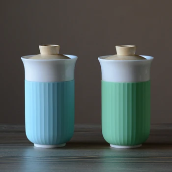 

Japan style Ceramic Cup with Bamboo Cover Home Personality Tea Cup Double Anti-hot Office Mug for Milk/Water/Drinking