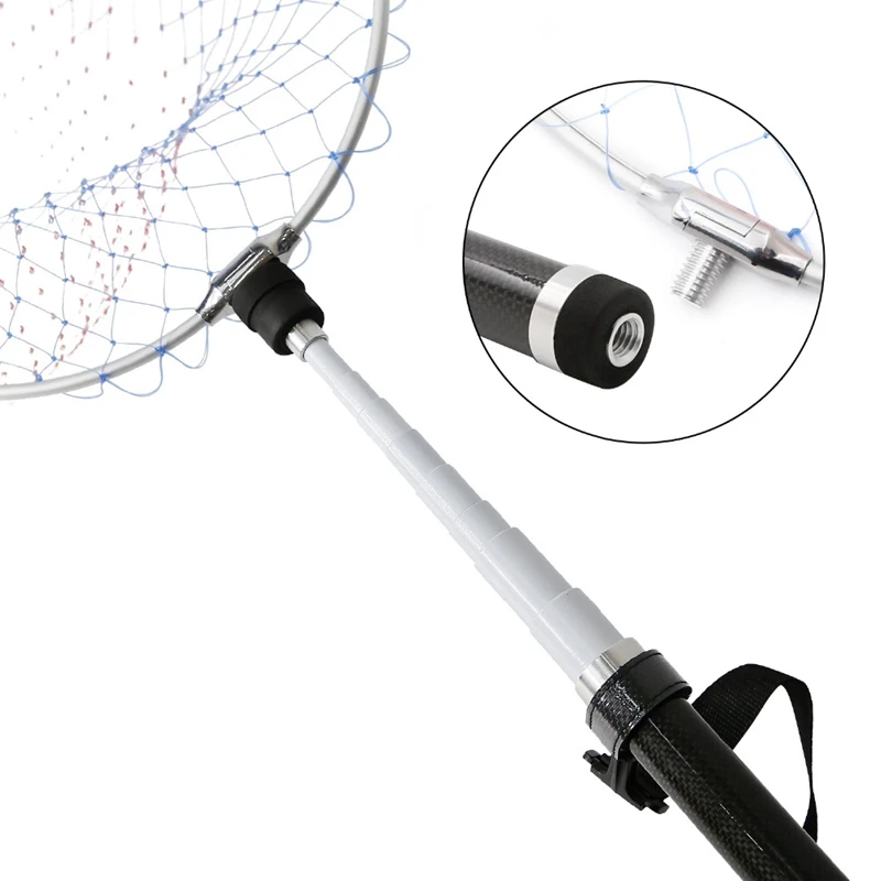 

hot 3M Portable Telescopic Extension Carbon Fiber Fishing Landing Net Handle Rod Pole Stretch Brail Retractable Gear Tool