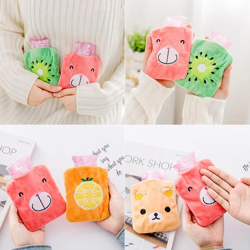 Мини-милая бутылка для горячей воды с крышкой из мультфильма из мягкого плюша портативный ручной подогреватель для девочек Карманный мешок для горячей воды
