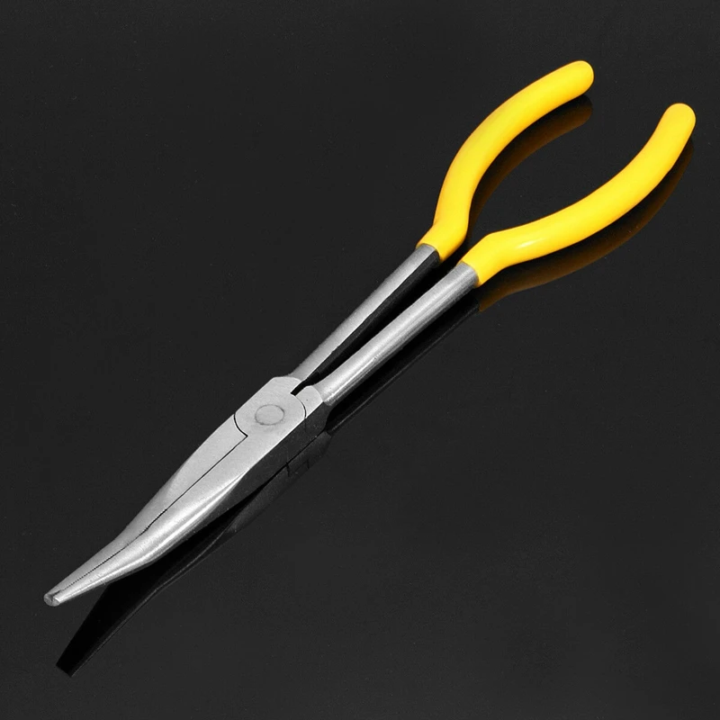 5 Pcs 11 inch Degree Ring Shape Long Needle Nose Pliers Straight Bent Tip Mechanics Repair Tools Set