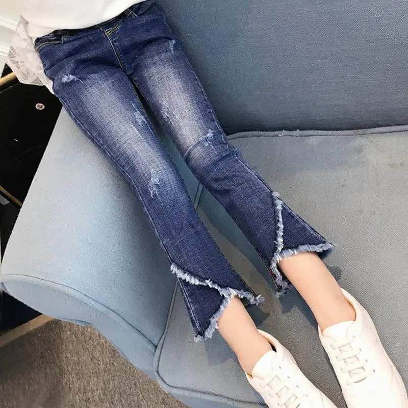 Girls Jeans Kids Autumn Spring Clothes trousers Children Denim Pants for Baby Girl Jeans 110~160 fashion