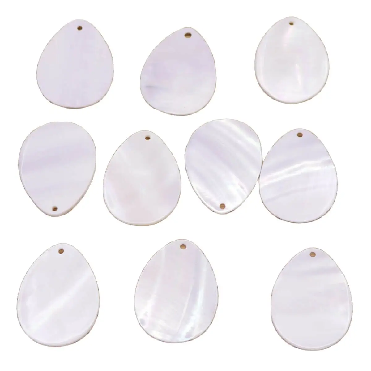 10 PCS 20mmX30mm Teardrop Shell Natural White Mother of Pearl Crafts Jewelry Making DIY