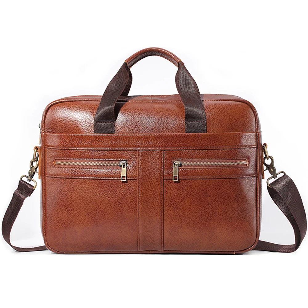 

Genuine Leather Men's Briefcase Vintage Business Computer Bag Fashion Messenger Bags Man Shoulder Bag Postman Male Handbags