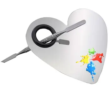 

Makeup Stainless Steel Heart-shaped Palette Cosmetics Nail Art Paint with Stick