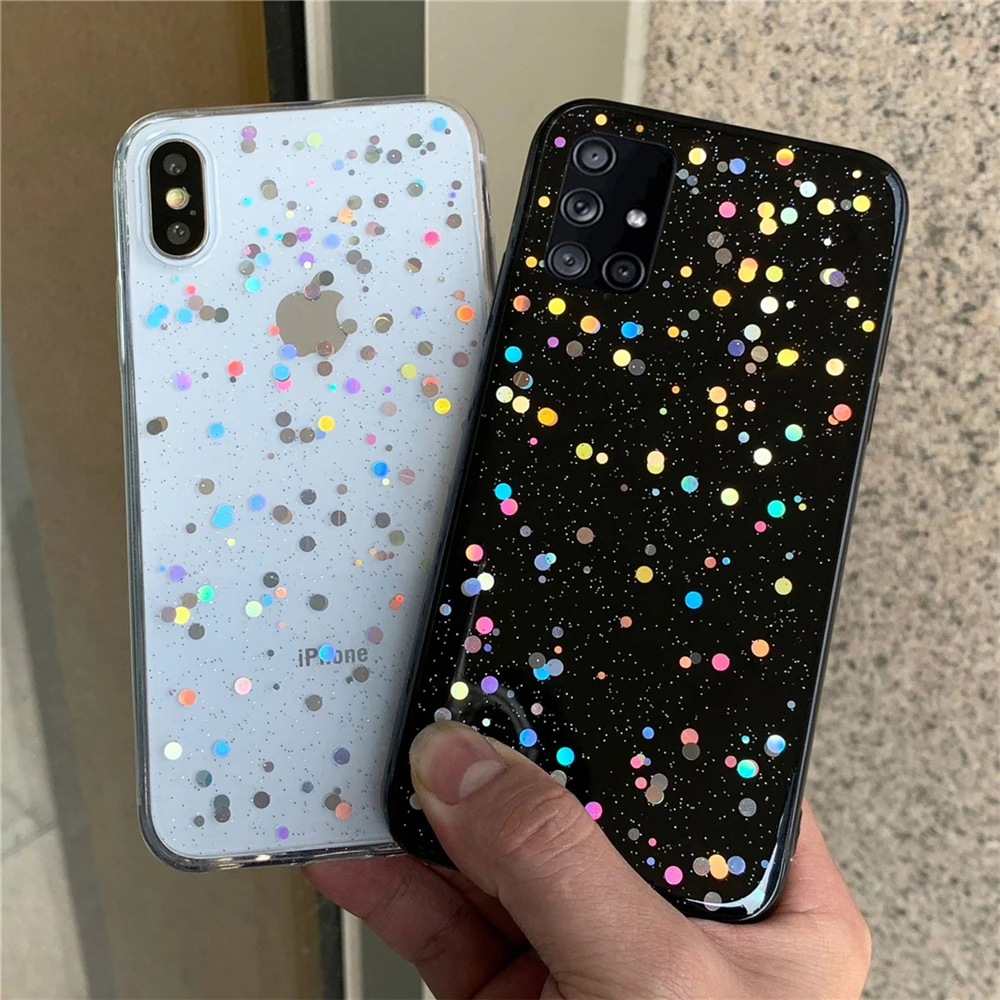 Чехол с волнистыми блестками и звездами для Samsung Galaxy A50 A30 A20 A10 A70 A40 A80 A71 A50s A30s чехол
