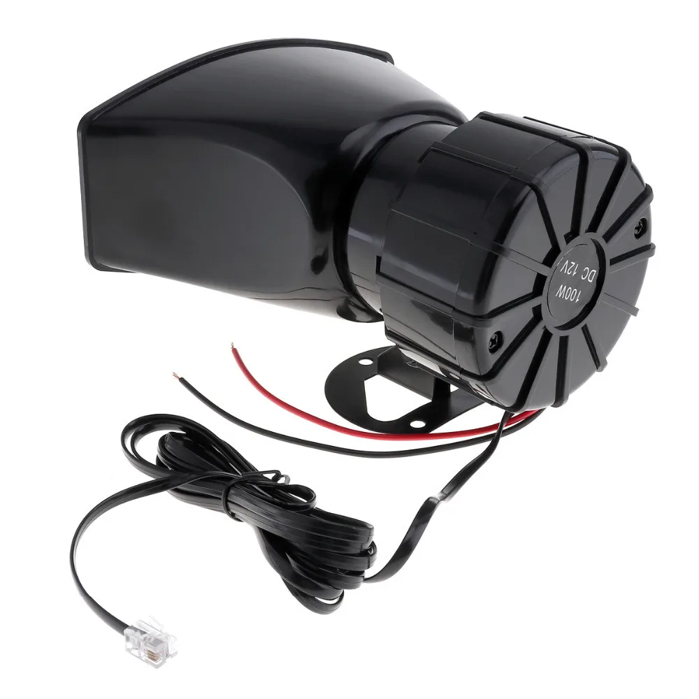 100W 12V Авто Автомобиль Мотоцикл Предупреждение Сирена Громкий клаксон полицейская пожарных громкоговоритель скорой помощи 7 звук тон с микрофоном 5
