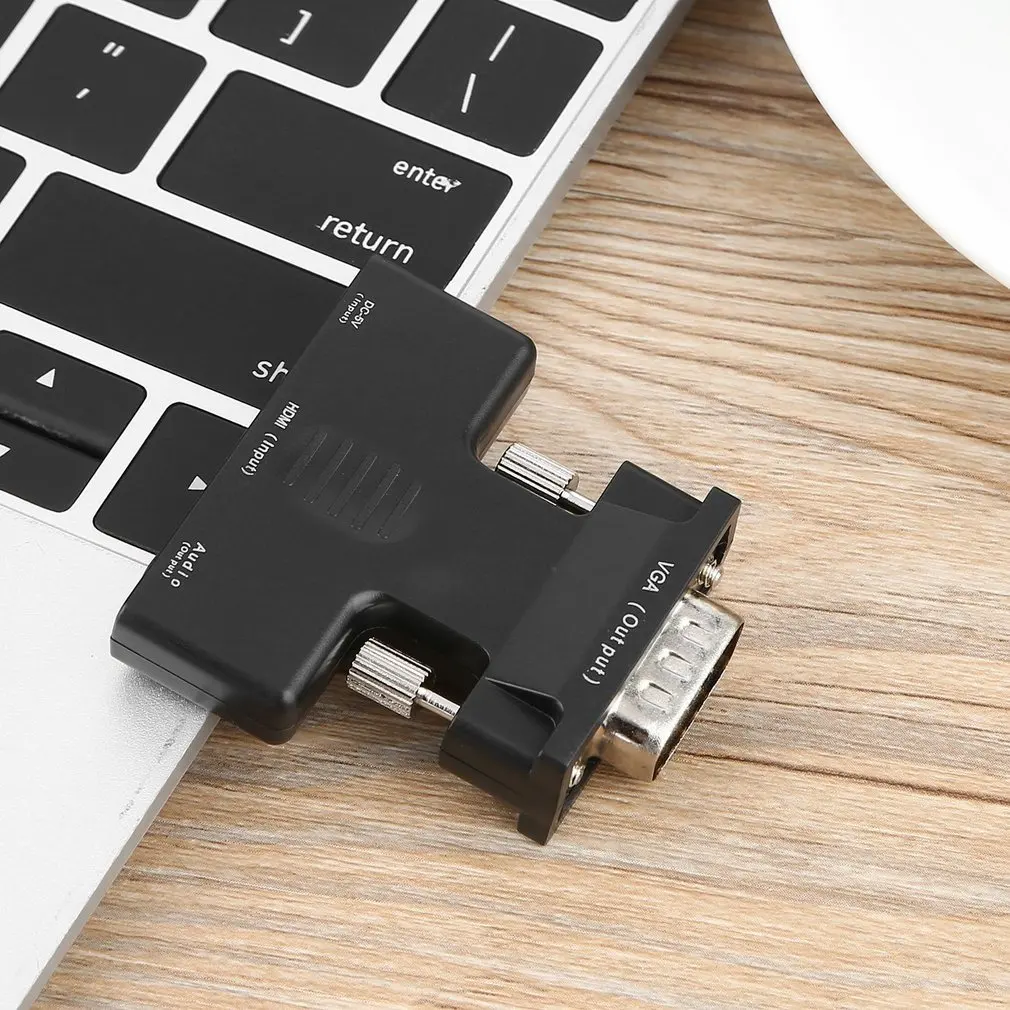 New Arrival Female HDMI To Male VGA Audio Adapter HDMI HD Cable Converter Adapter For Computer Laptop Desktop