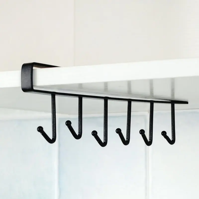 Kitchen Cabinet Hanging Hook Stainless Steel Utensil Rack Cup Mugs Storage Rack For Kitchen Bathroom