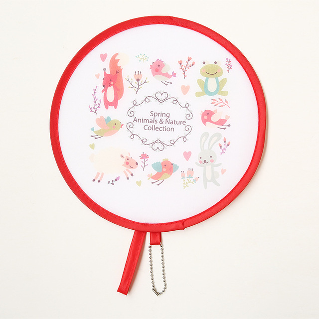 Japanese Foldable Fan Mini Portable Cartoon Pocket Cloth Fan Creative Gift Decorative Fans Large Hand Fan