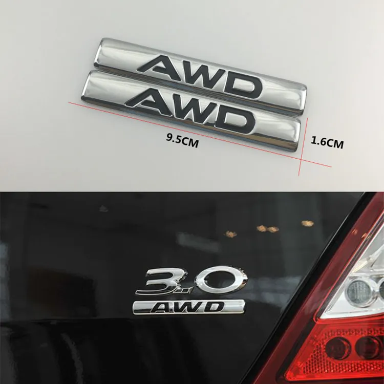 Автомобильный крутой боковой ярлык AWD V6 V8 маркировка модифицированный металлический автомобильный стикер 3D классные наклейки на автомобиль