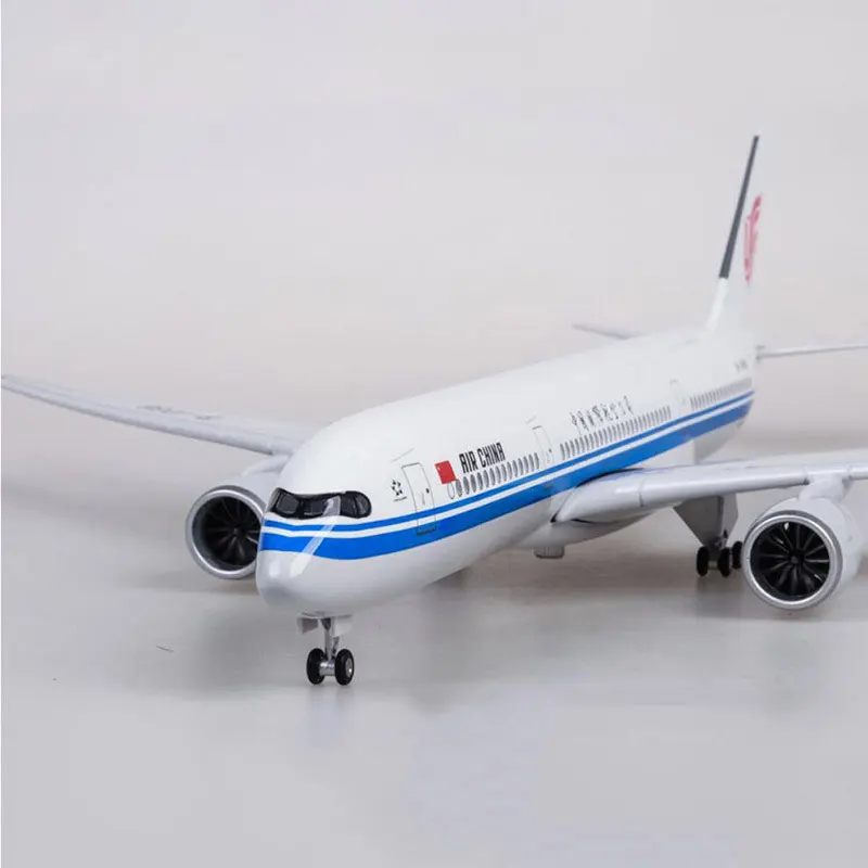 50,5 см, авиация, 1/142 масштаб, самолет Airbus A350, авиакомпания Китая, Модель W, светодиодный светильник и колесо, литой под давлением, пластиковый самолет из смолы