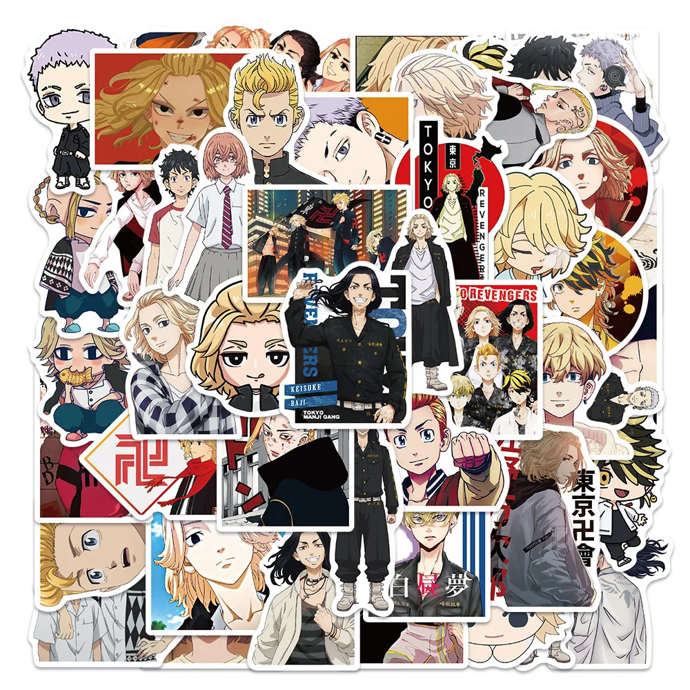 10/30/50PCS Anime Tokyo Avengers Sticker Laptop Skateboard Mobile Phone Graffiti PVC Gift Toy Waterproof Sticker Wholesale