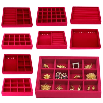 

Velvet Stackable Jewelry Tray Showcase Display Organizer Case