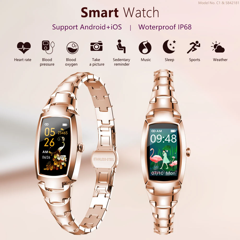 Smart Horloge Voor Vrouwen Mode Jurk Horloge Lady Fitness Tracker Weather  Display Bluetooth Call Smartwatch Voor Android Ios H8PRO|Smart Watches| -  AliExpress