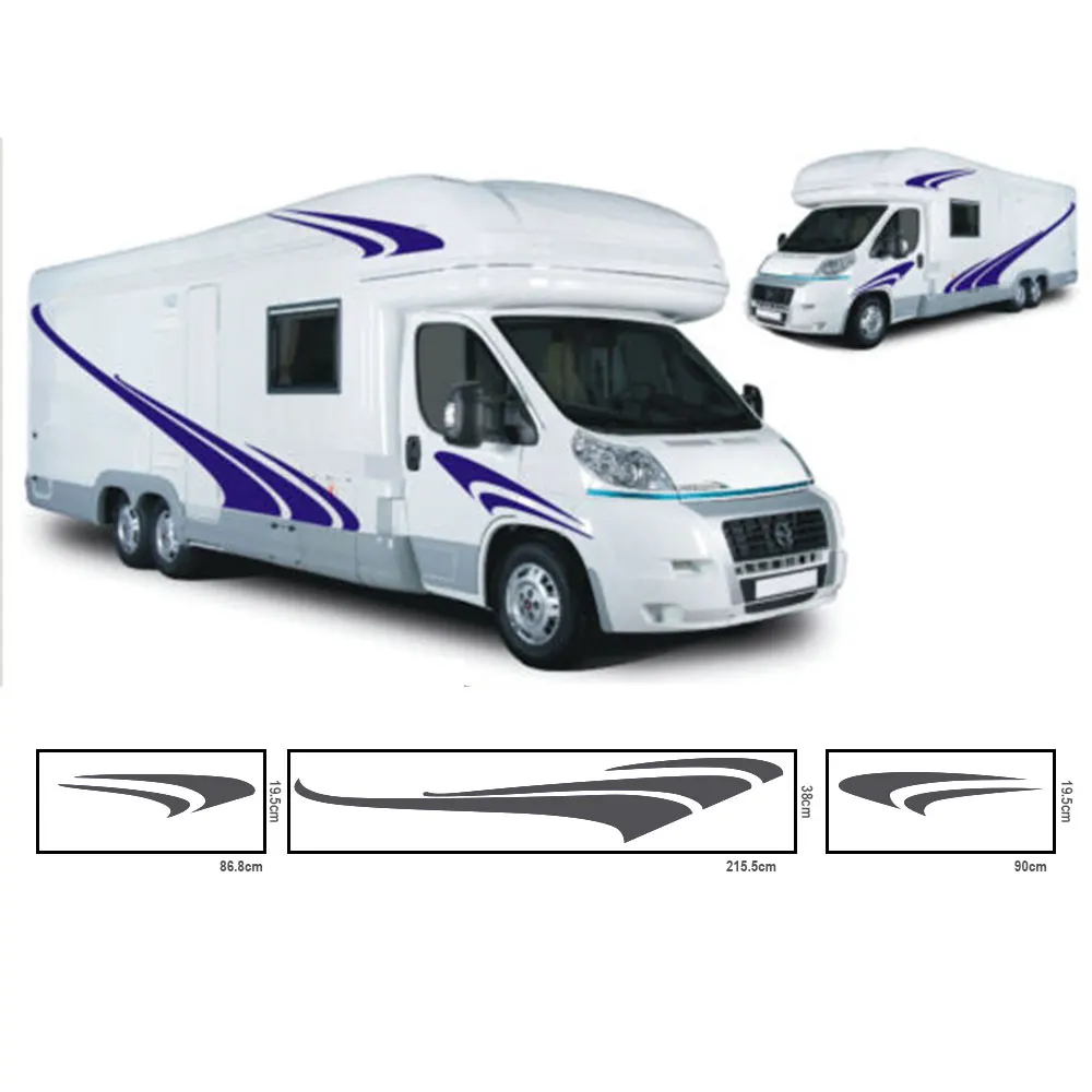 

New Motorhome Stripes Graphics Vinyl Decals RV Stripes Camper Sticker Car Accessories Stickers