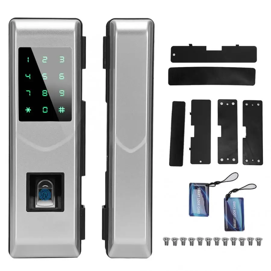 Смарт-отпечатков пальцев пароль IC Карты Keyless цифровой безопасности стекло дверной замок Открыватель
