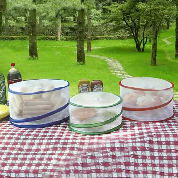 

3PCS Food Covers Collapsible Outdoor Protectors Kitchen Insect Net Mesh Screen Protect Food Cover Umbrella Picnic Protector FDH