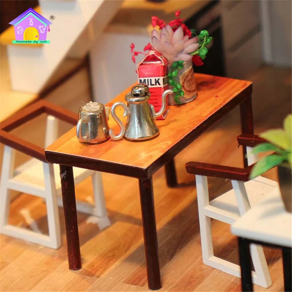 Миниатюрная мебель для скандинавских кукольных домиков Diy 3D Деревянный