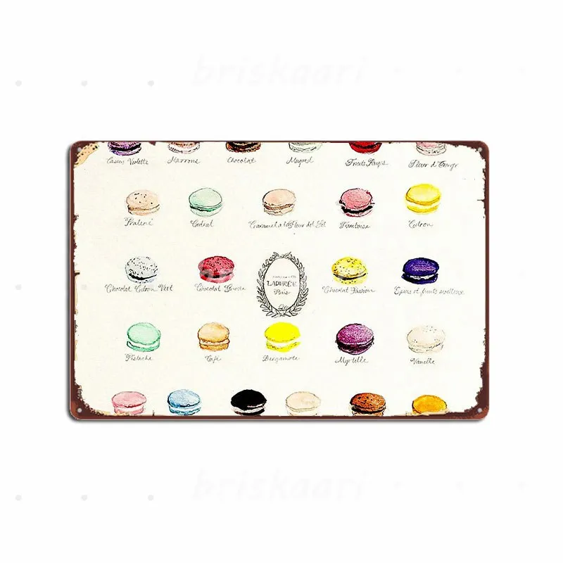 Laduree Macarons Menu Sapore Targhe In Metallo Garage Club Poster Cinema Garage Decorazione Poster In Metallo