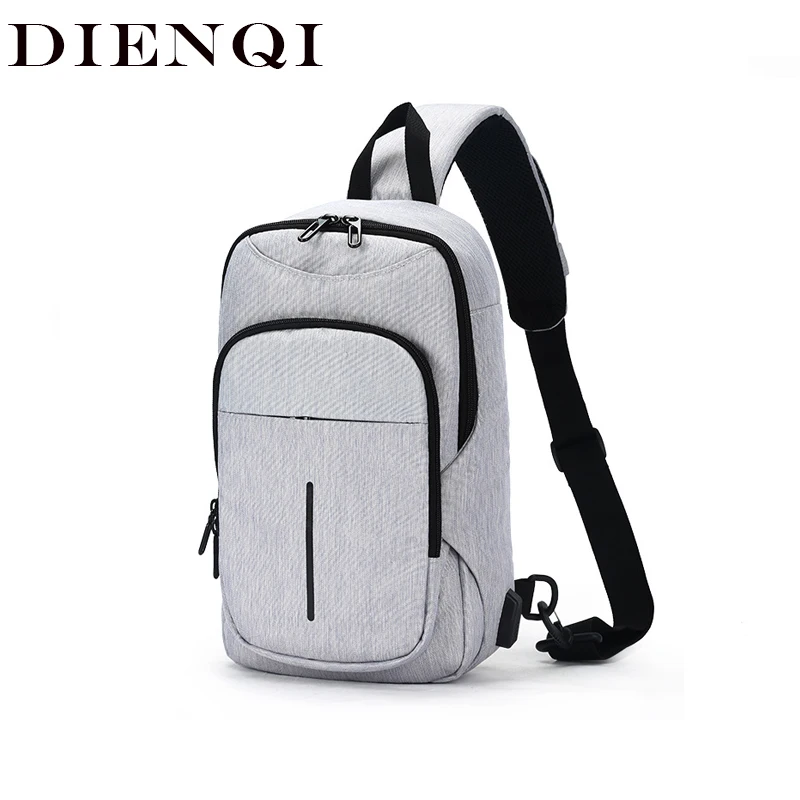 

DIENQI Waterproof Messenger Bags Multi-functional crossbody bag for documents USB shoulder bag mens 2019 anti-theft shoulder bag