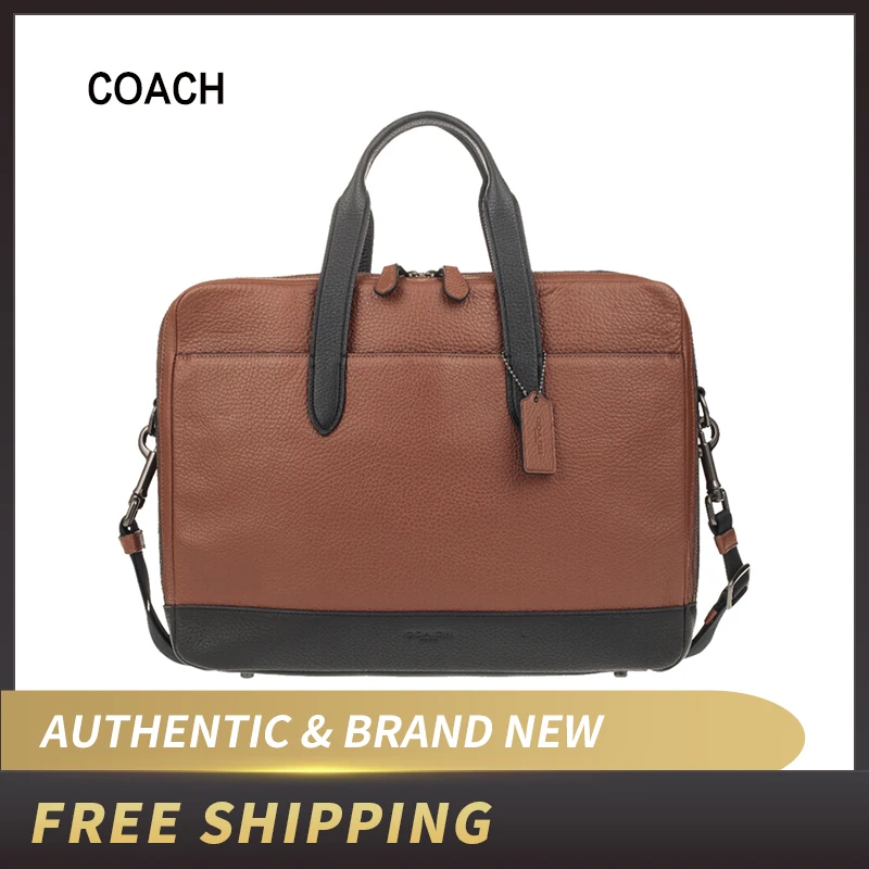 mens leather briefcase coach