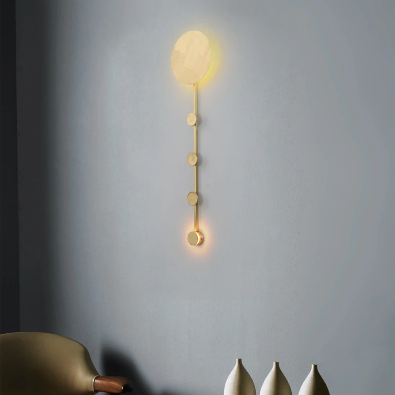 

Full Copper Designer Arts Personality Wall Lamp Villa A Living Room Bedroom Model Between Hotel Reception Decoration Wall Lamp