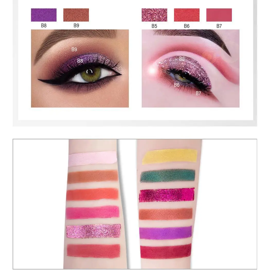 12 Colors Soft Natural Matte Glitter Long Lasting Matte, Smear Eyeshadow China Eye Fashion Makeup Palette Tool