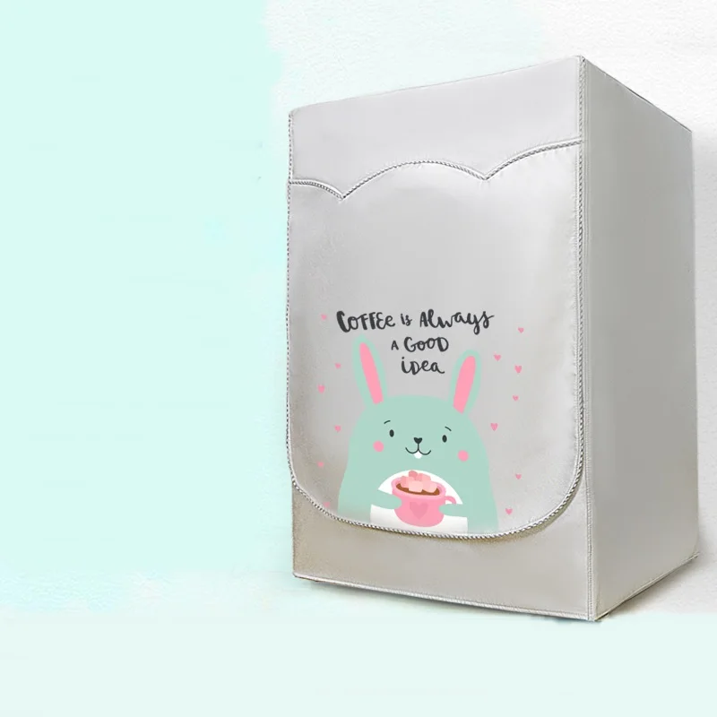 Washing machine cover Silver coated printed waterproof sunscreen for automatic Haier little swan Panasonic beauty - Цвет: as picture show