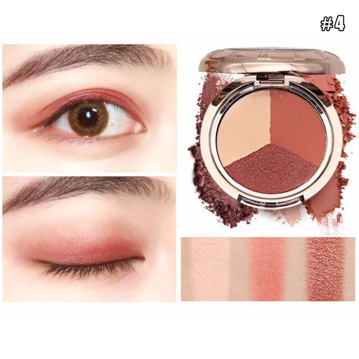 3 Colors Matte Glitter Eyeshadow Palette Eye Shadow Powder Pigment Makeup Tool LVS88
