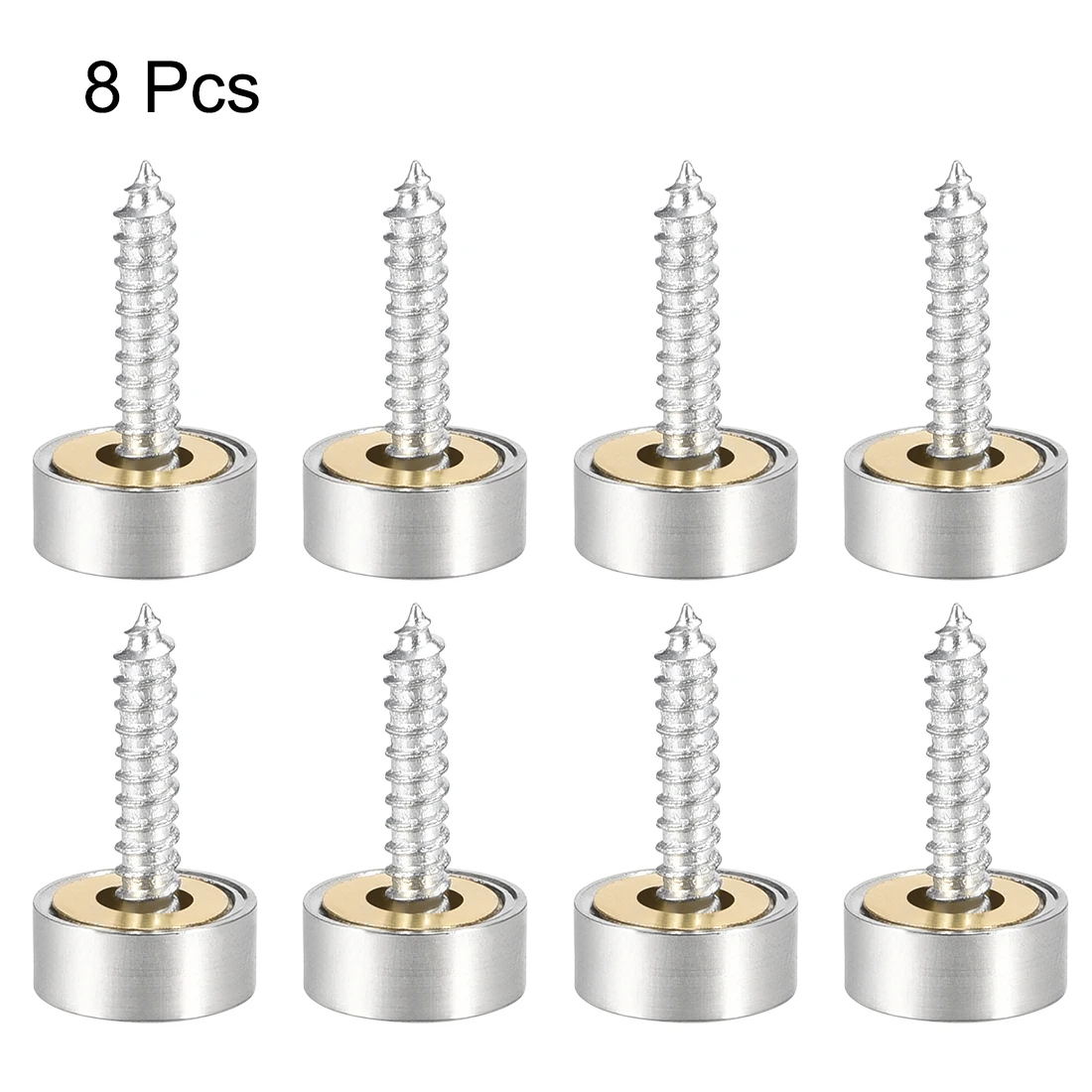 Mirror Screws Decorative Caps Cover Nails 2/4/8pcs 10mm 12mm 14mm 18mm 22mm 25mm Brushed Stainless Steel Uxcell
