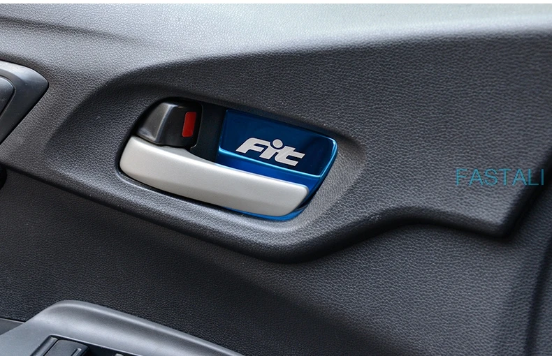 Для Honda FIT JAZZ Автомобильная внутренняя ручка декоративная ручка двери внутренняя дверная чаша палка против царапин нержавеющая сталь автомобиля