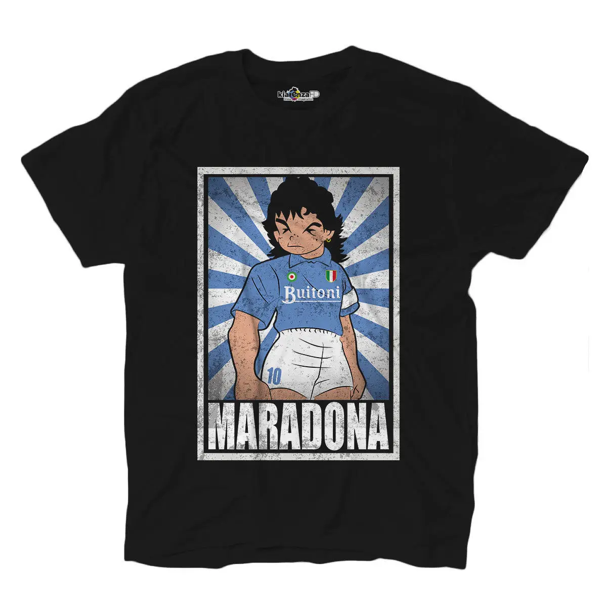 Футболка футбольная винтажная Maradona Napoli Legend Parodie Holly et Benji Grunge классная