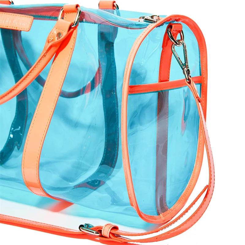 Laser PVC Transparent Sport Bag for Women Reflective Gym Fitness Bags Lady Stylish Handbag Travel tote Street/Campus Bags